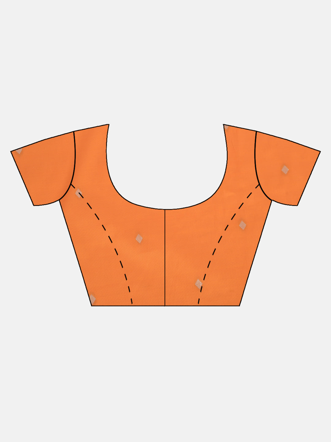 Neerus Orange georgette printed saree with blouse - detail view 2