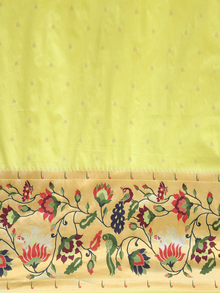 Neerus Green Banarasi woven saree - side view