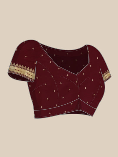 Neeru's brown color, banaras fabric saree