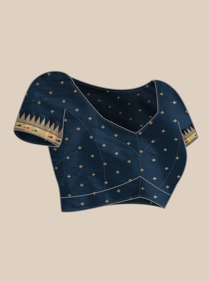 Neerus Blue Banarasi woven saree - detail view 2