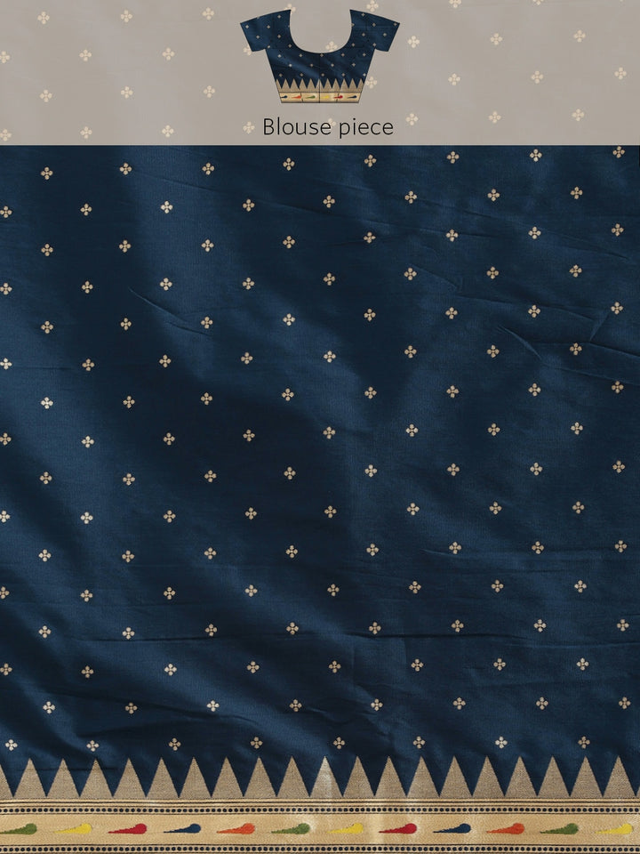 Neerus Blue Banarasi woven saree - detail view 3
