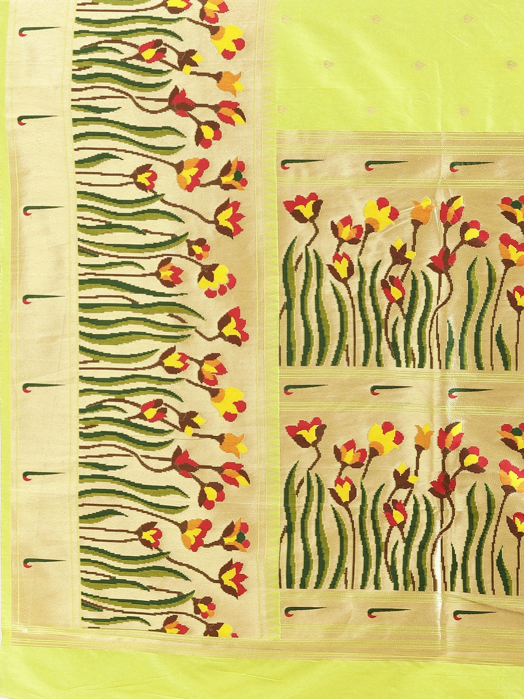 Neerus Pista Green Color Banaras Fabric Saree