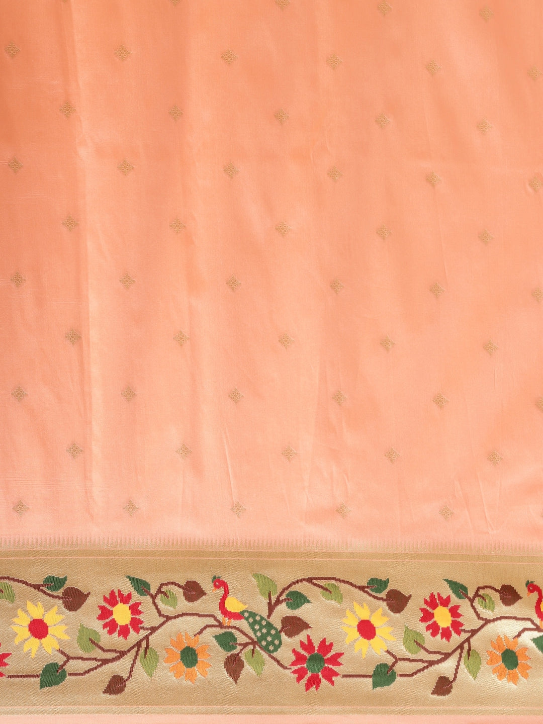 Neerus Peach Color Banaras Fabric Saree