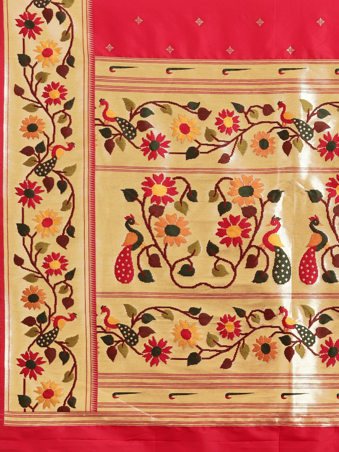 Neerus Red Color Banaras Fabric Saree