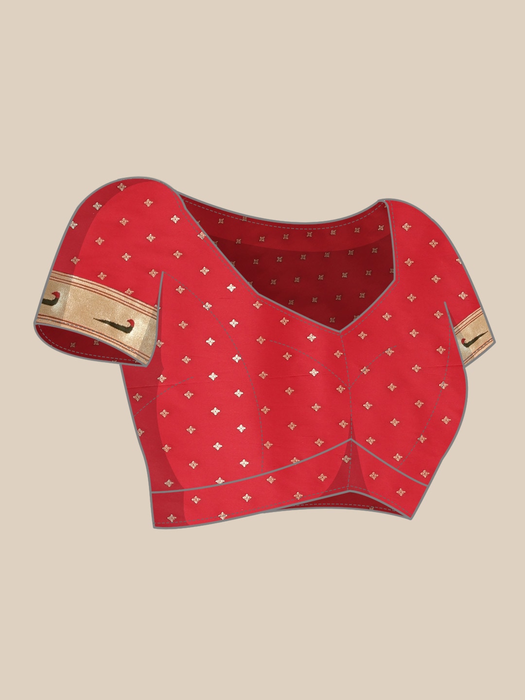 Neerus Red Color Banaras Fabric Saree