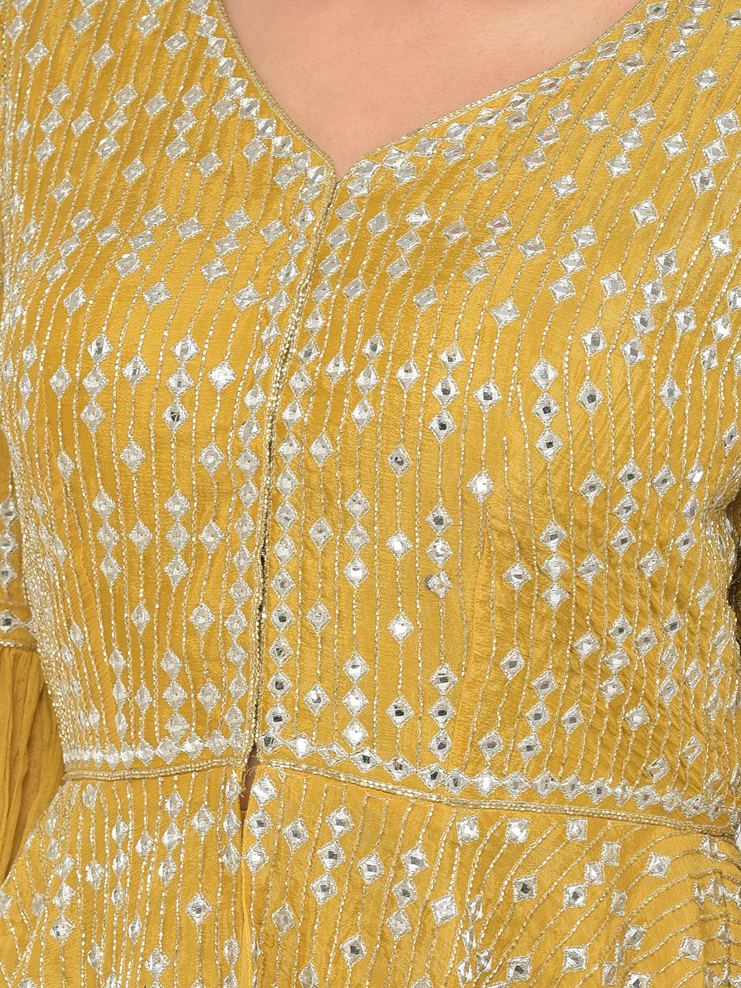 Neeru's mustard color crepe fabric salwar kameez