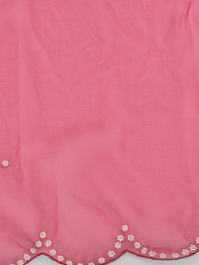 Neeru's Pink & White Embellished Kurta With Pant & Dupatta
