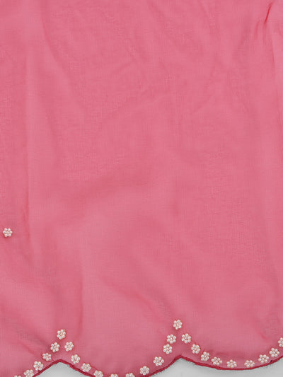 Neeru's Pink & White Embellished Kurta With Pant & Dupatta