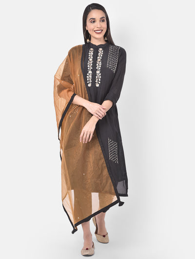 Neeru's Black Embellished Kurta With Pant & Dupatta