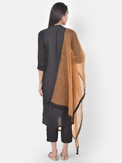 Neeru's Black Embellished Kurta With Pant & Dupatta