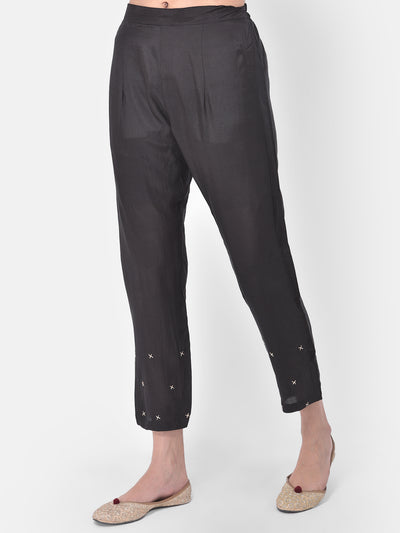 Neeru's Black Embellished Kurta With Pant & Dupatta