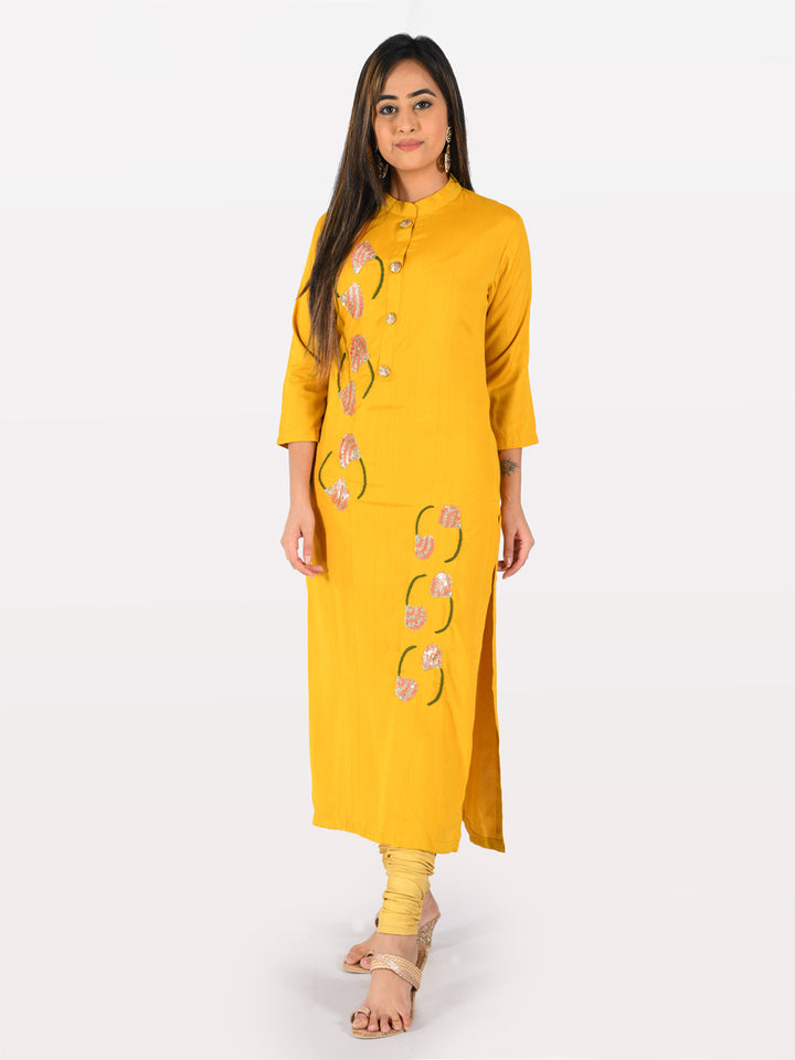 Neerus Amber Embellished Straight Kurta