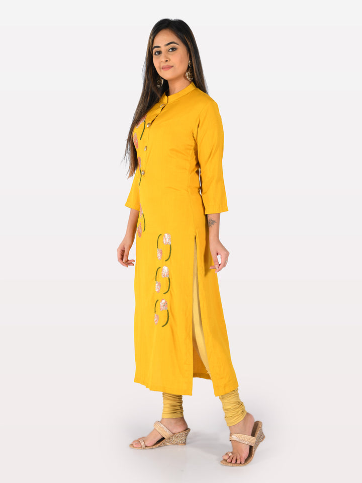 Neerus Amber Embellished Straight Kurta