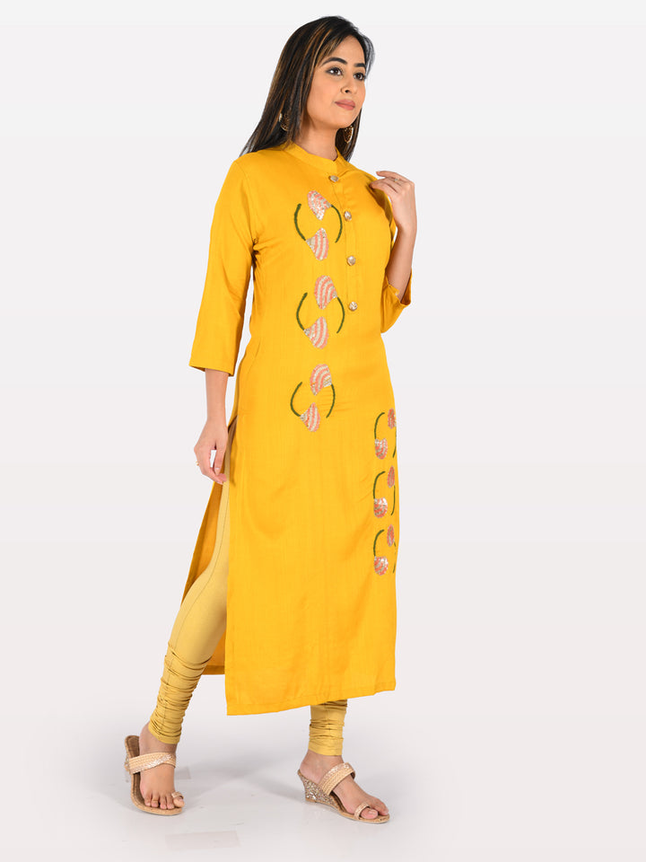 Neerus Amber Embellished Straight Kurta