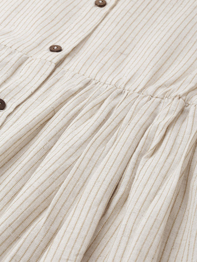 Neeru's Ivory Striped A Line Kurta