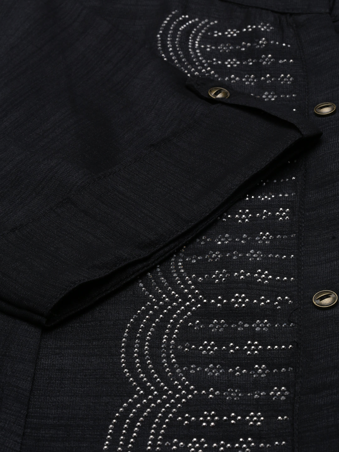 Neeru'S Black Color Crepe Fabric Kurta