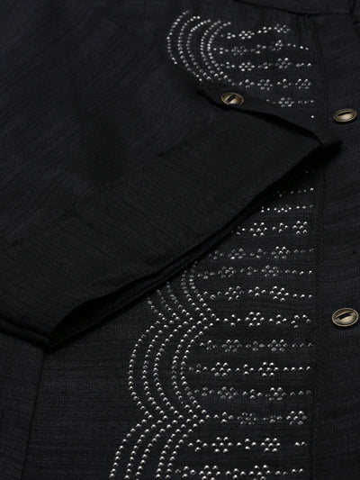 Neeru's Black Anarkali Flared Crepe Kurtas