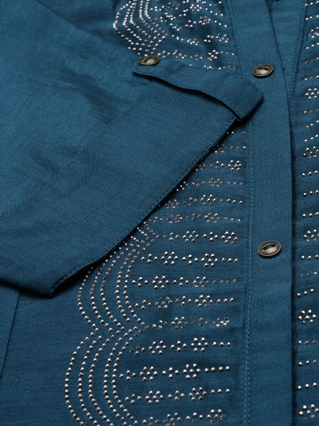 Neerus Peacock Anarkali Straight Crepe Kurtas