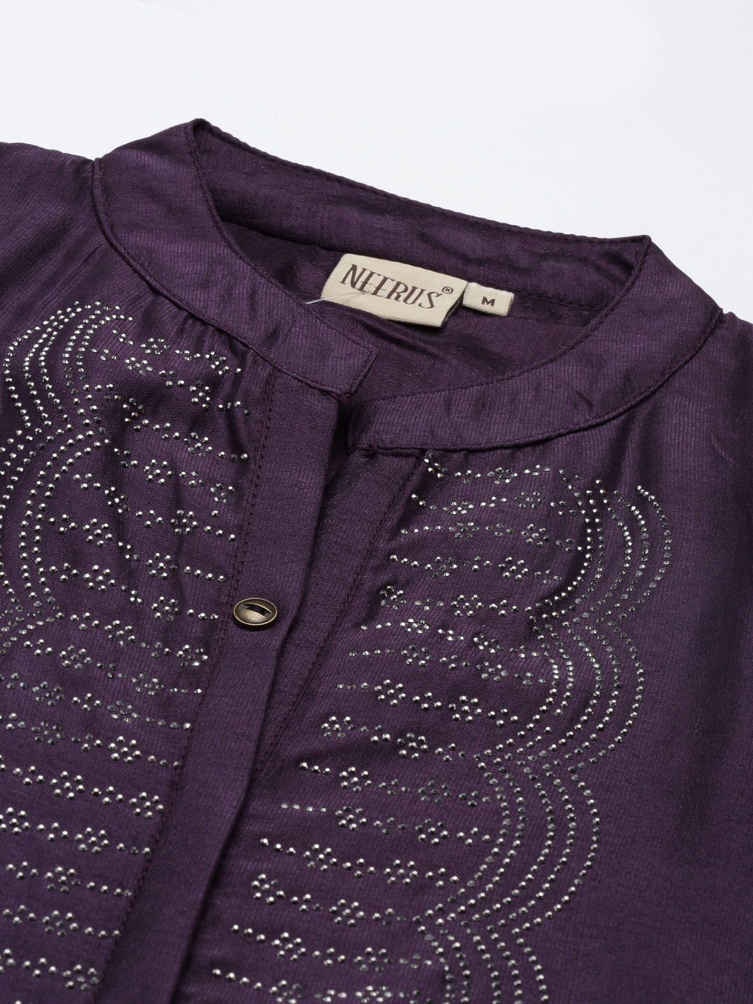 Neerus Purple crepe Anarkali kurti - detail view 3