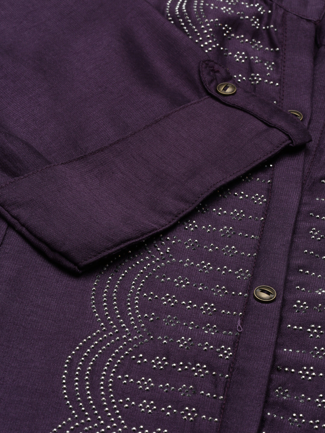 Neerus Purple crepe Anarkali kurti - detail view 2