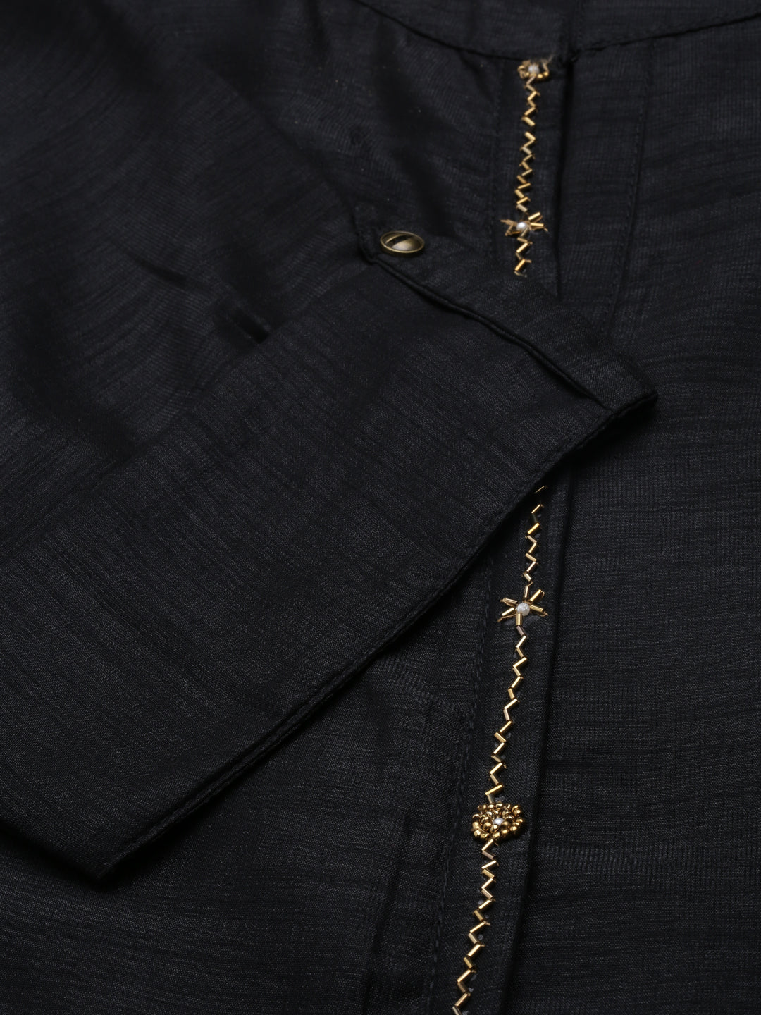 Neerus Black Anarkali Straight Crepe Kurtas