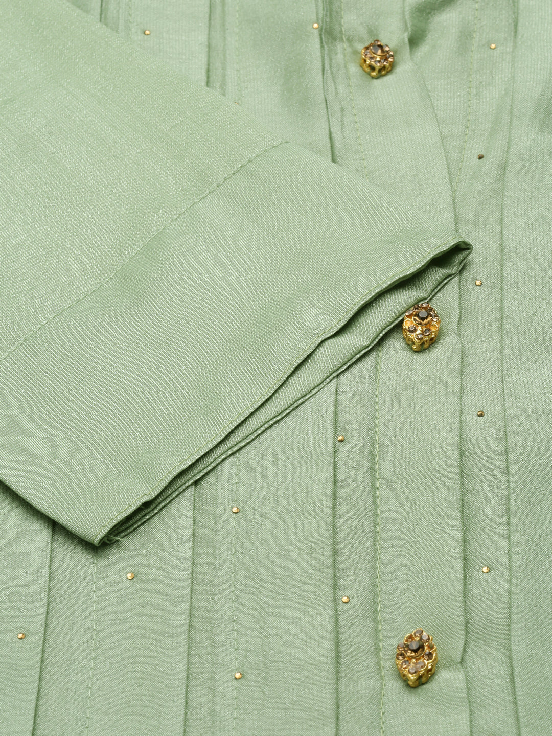 Neerus Pista Anarkali Curved Blended Kurtas