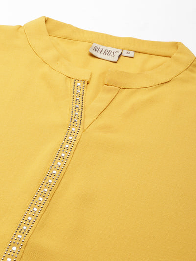 Neerus Mustard Straight  Cotton Kurtas