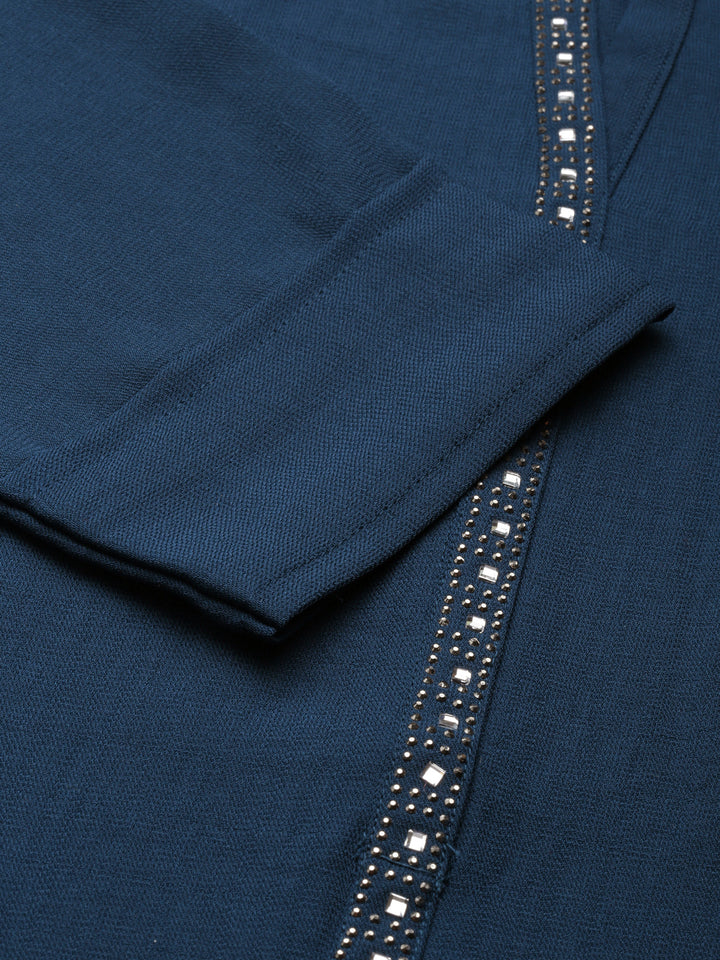 Neerus Green Straight Solid Viscose Rayon Kurtas