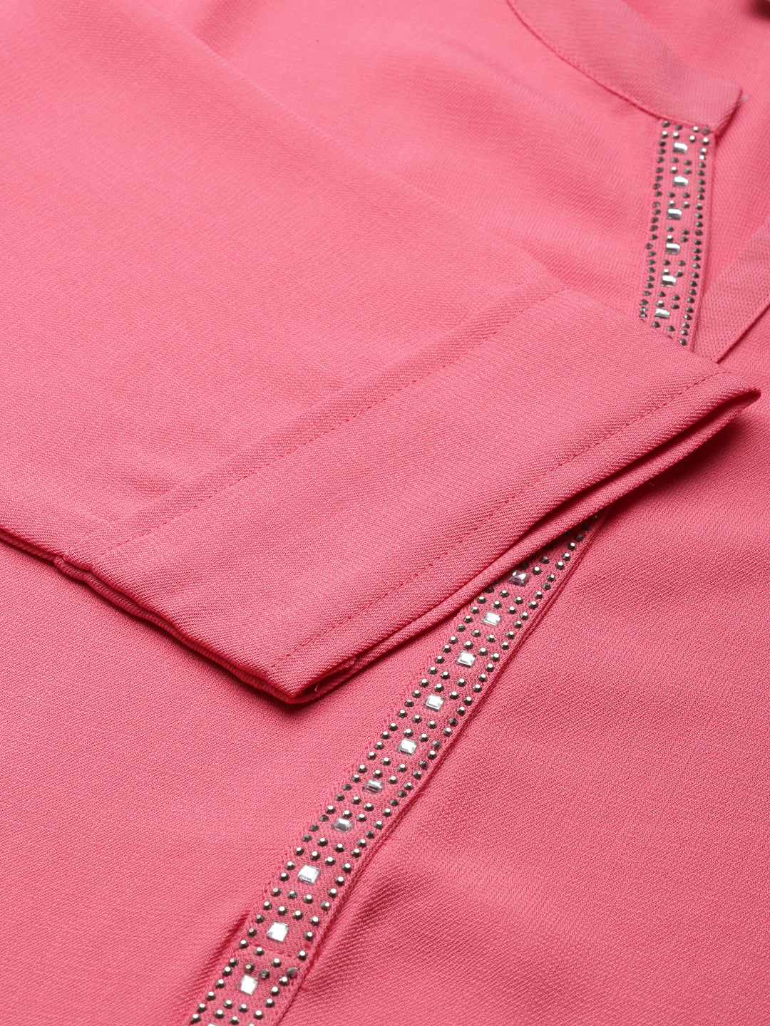 Neerus Pink Straight Solid Viscose Rayon Kurtas