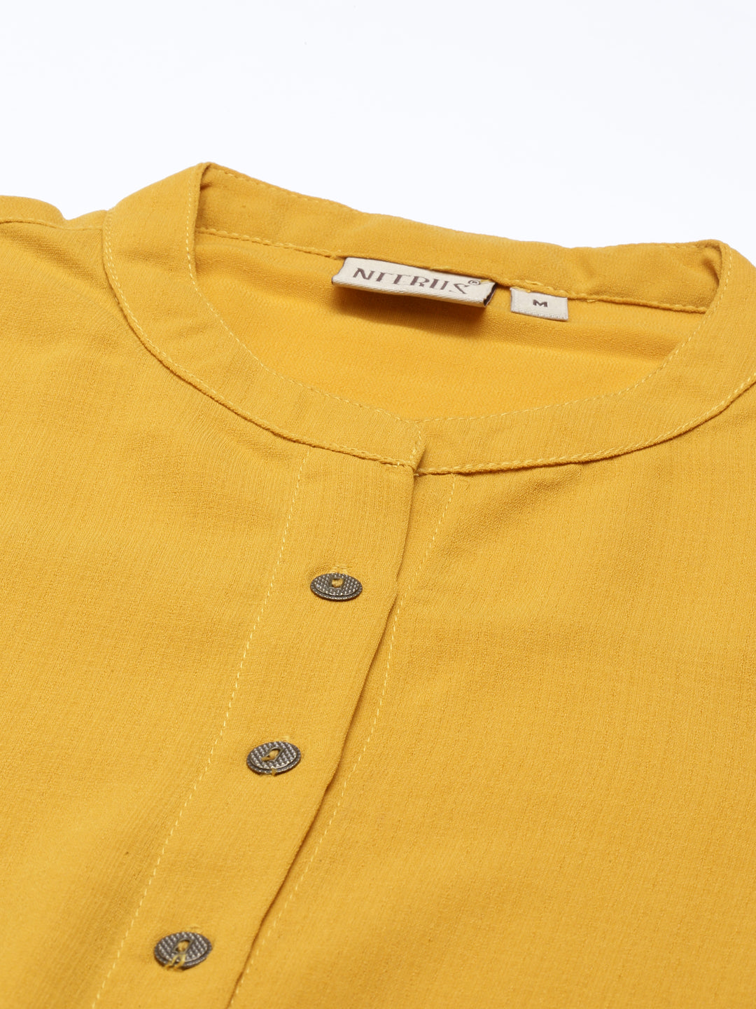 Neeru's Mustard Color Slub Rayon Fabric Kurta