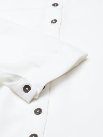 Neeru's Off White Color Slub Rayon Fabric Kurta