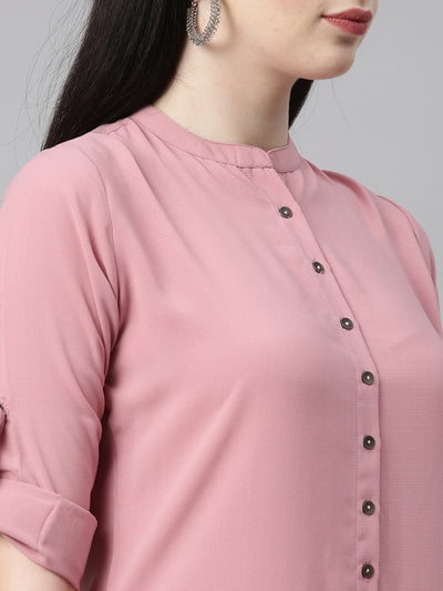 Neeru's Onion Color Slub Rayon Fabric Kurta