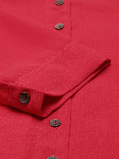 Neeru's Red Color Slub Rayon Fabric Kurta
