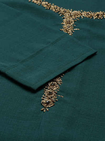 Neeru'S b green color, slub riyon fabric kurta