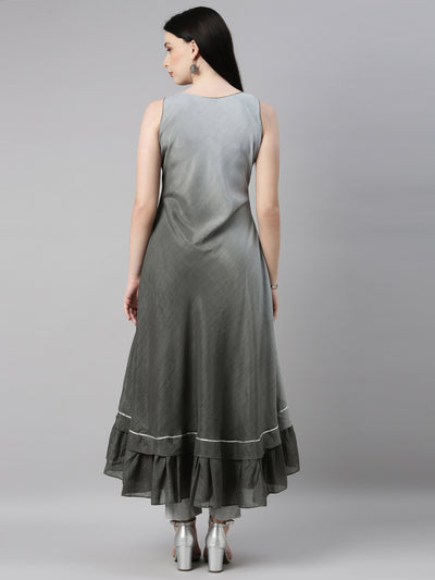 Neeru'S grey color, silk fabric kurta