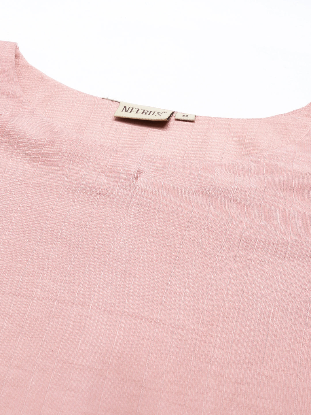 Neerus Peach Color Rayon Fabric Kurta