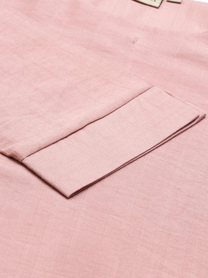 Neerus Peach Color Rayon Fabric Kurta