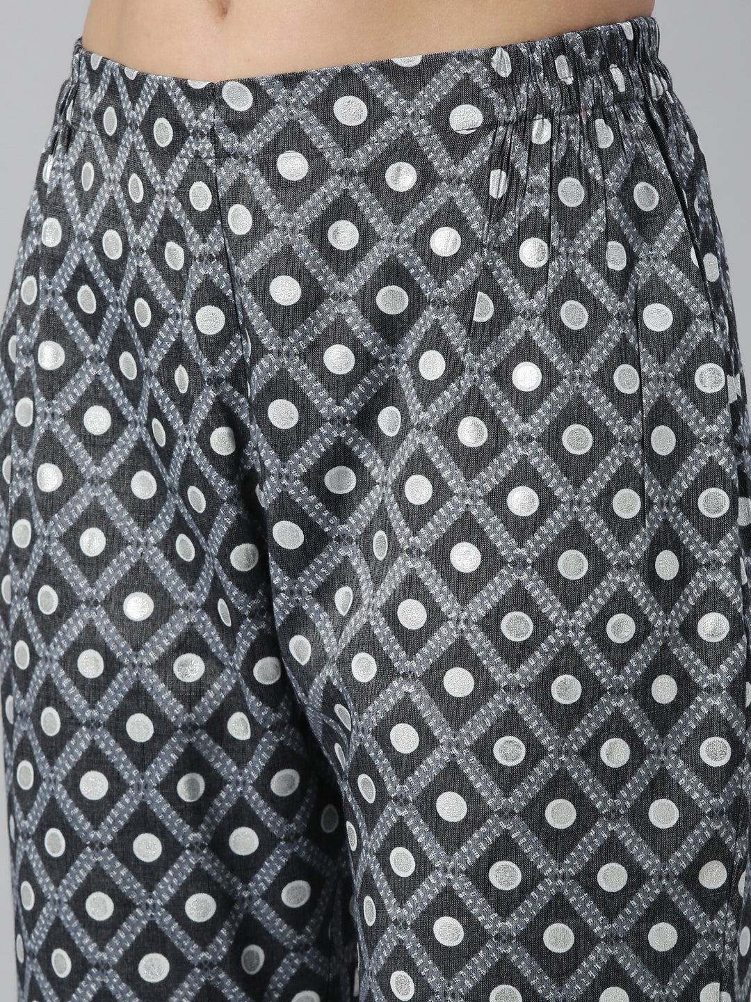 Neerus Blue rayon straight kurta set - detail view 6