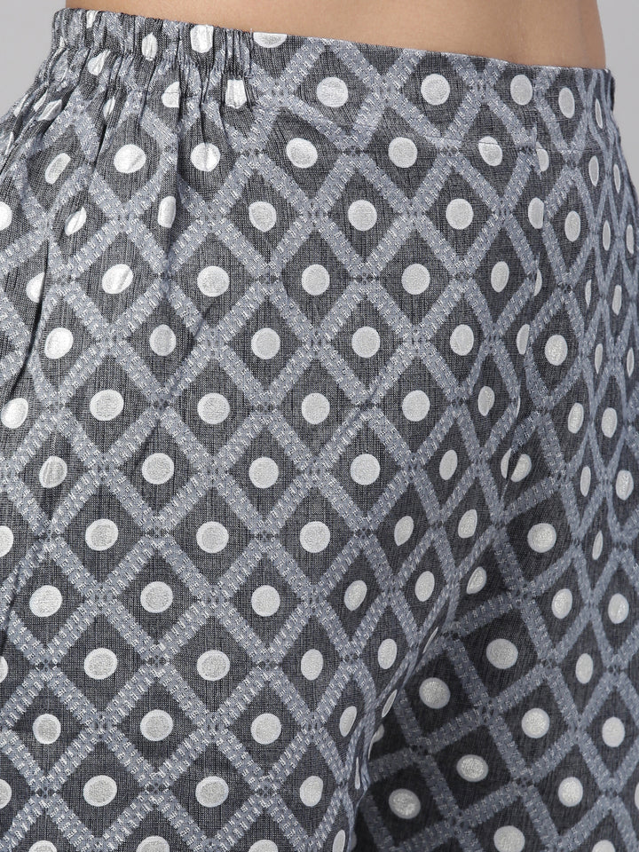 Neerus Blue rayon straight kurta set with trouser and dupatta - detail view 2