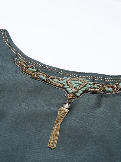 Neeru's Green Color Silk Fabric Kurta