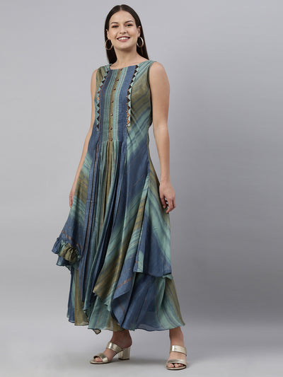 Neeru'S Blue Color Silk Fabric Kurta