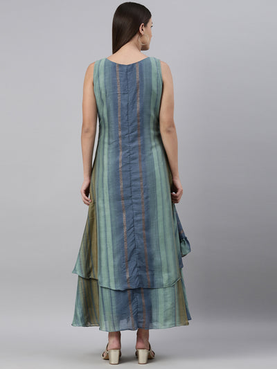 Neeru'S Blue Color Silk Fabric Kurta