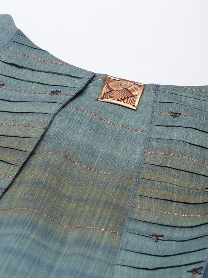 Neerus Blue Color Silk Fabric Kurta