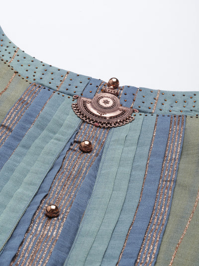 Neeru'S Sea Green Color Silk Fabric Kurta