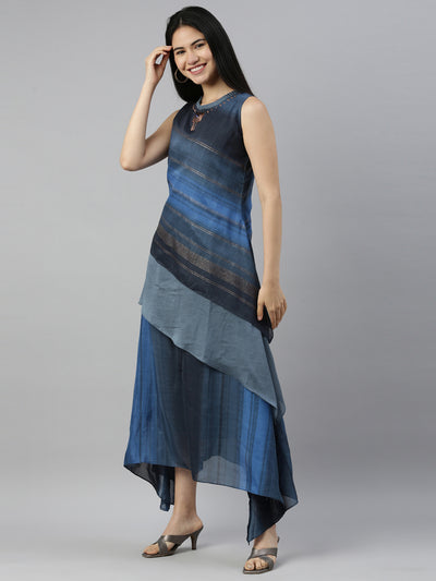 Neeru's Blue Color Silk Fabric Kurta
