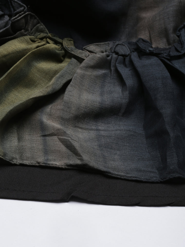 Neerus Grey Color Silk Fabric Kurta