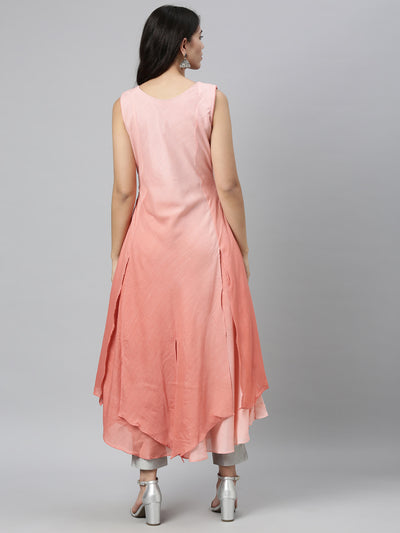 Neeru'S PEACH color, SILK fabric Kurta