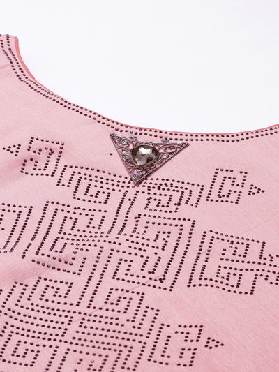 Neeru'S PEACH color, SILK fabric Kurta