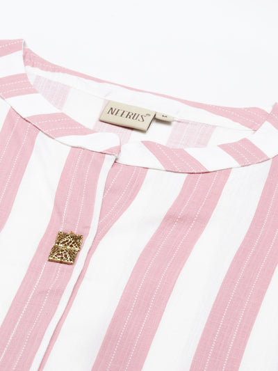 Neeru'S PINK Color SLUB RAYON Fabric Kurta