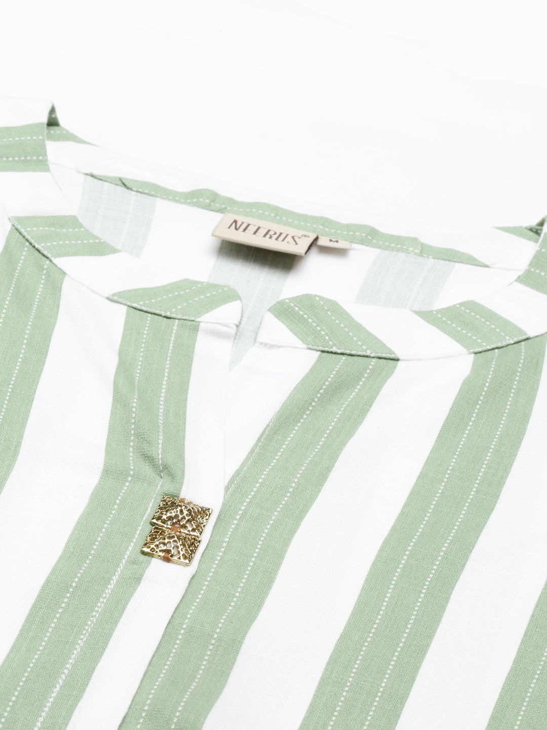 Neerus Pista Color Slub Rayon Fabric Kurta